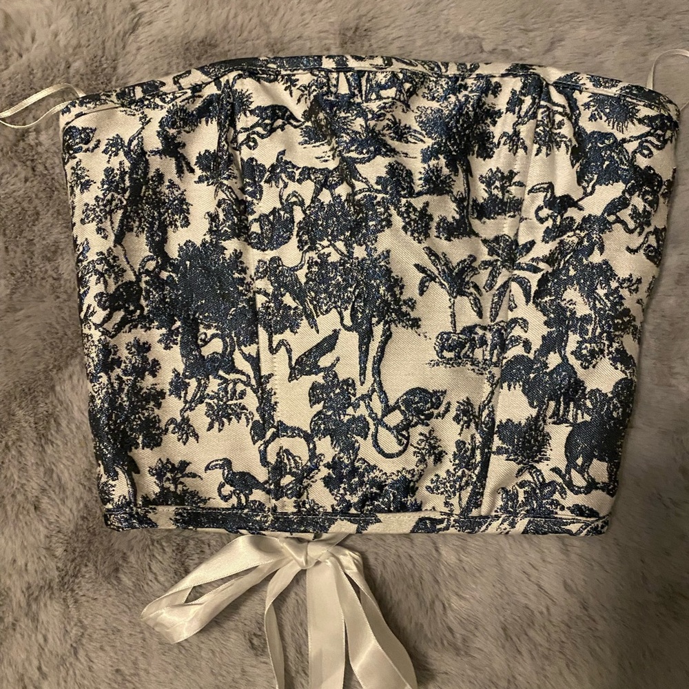 Blue and white corset | size small
